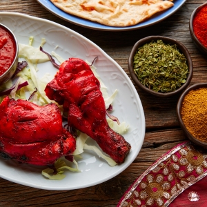 Chicken Tandoori indian recipe with spices